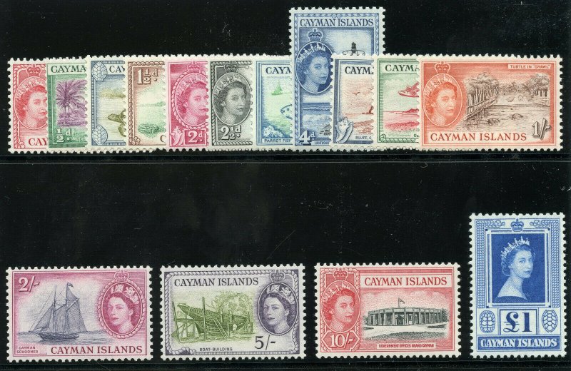 Cayman Islands 1953 QEII set complete superb MNH. SG 148-161a. Sc 135-149.