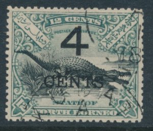 North Borneo SG 115c P13½ x 14 Sc 94 (Variety not list) 4 cents on 12c Crocodile