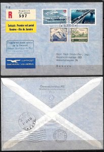 SWITZERLAND STAMPS. 1947 FIRST SPECIAL MAIL FLIGHT TO SOUTH AMERICA COVER