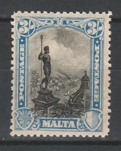 MALTA 1926 PICTORIAL 3/- INSCRIBED POSTAGE