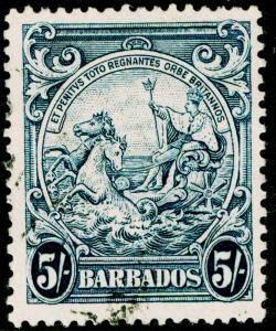 BARBADOS SG256a, 5s indigo, FINE USED. Cat £14.