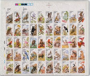 Scott #2002b (1953-2002) State Birds & Flowers Sheet of 50 Stamps - Sealed