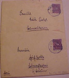 GERMAN  LETTERS 1922,21.3 & 4.8 WITH COVERS ON SINGLES