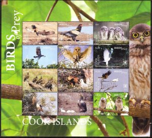 Cook Islands 2018 Birds of Prey Mi.2196/2207 sheet MNH