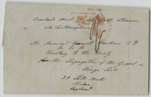 Ceylon 1846 KANDY STEAMER LETTER to London Stampless Folded Cover SFL