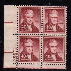 1050a 40c John Marshall 25571 LL Plate Block