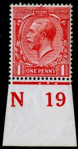 SG359 SPEC N16(-), 1d pale bright carmine-red, M MINT. CONTROL N19. RP CERT