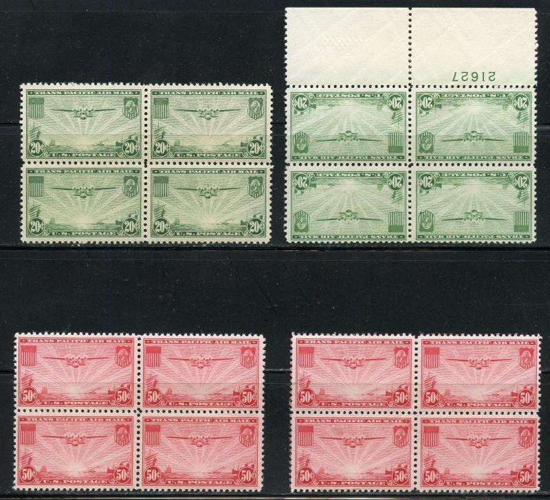 UNITED STATES SCOTT#C21 & C22 EIGHT STAMPS OF EACH  MINT NEVER  HINGED 2X C21 LH