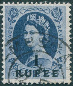 British Postal Agencies Eastern Arabia 1961 1r on 1s 6d grey-blue SG91 used