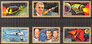 Ajman 1971 Space Mission Apollo 15 set of 6 MNH