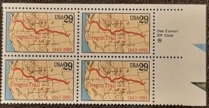 US Scott # 2747; 29c Oregon Trail from 1993; XF Block of 4; MNH, og