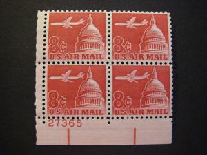 Scott C64, 8c Plane over Capitol, PB4 #27365 LL, MNH Airmail Beauty