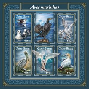 Guinea-Bissau - 2018 Sea Birds - 5 Stamp Sheet - GB18005a