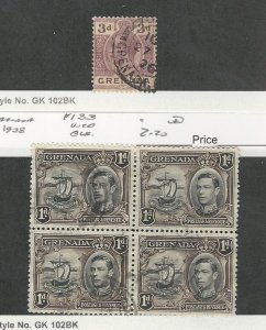 Grenada, Postage Stamp, #100, 133 Block Used, 1926-38