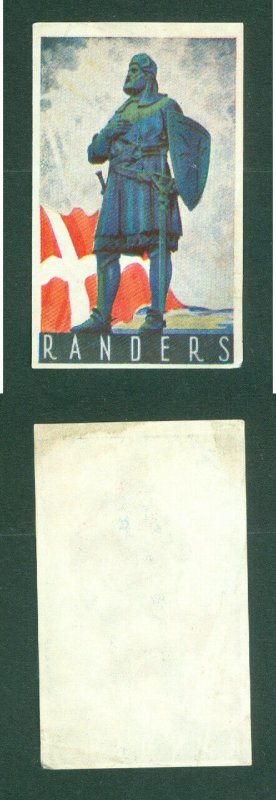 Denmark.  Poster Stamp 1950s. Local. Town: Randers. Viking  Flag Dannebrog