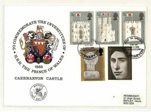 GB WALES 1965 FDC *Investiture* Caernarvon REMBRANDT Label First Day Cover GW150 