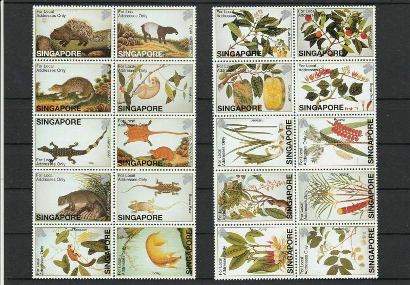 William Farquhars Nat. History Drawings Singapore Mint Never Hinged Stamps 32692