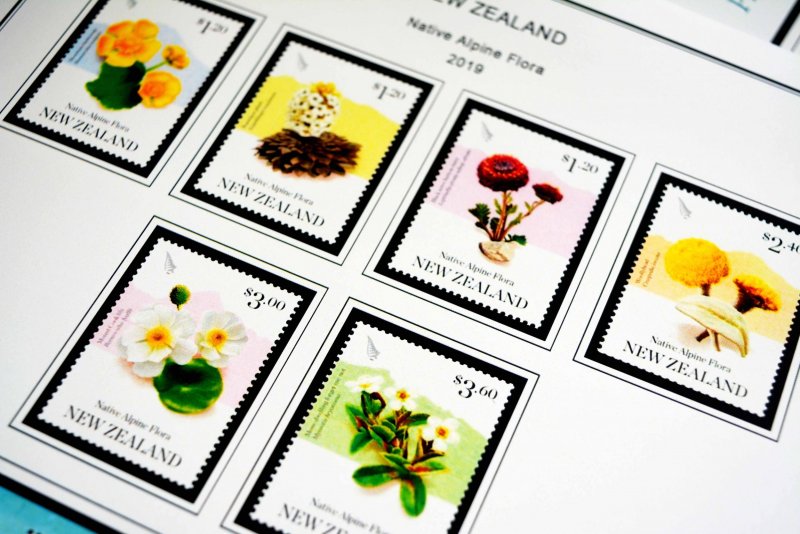 COLOR PRINTED NEW ZEALAND 2016-2020 STAMP ALBUM PAGES (103 illustrated pages)