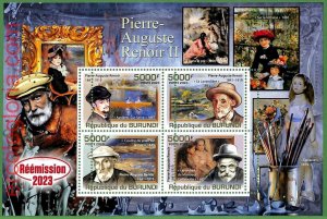 B1251 - BURUNDI - MISPERF ERROR Stamp Sheet - 2023 - Pierre-Auguste Renoir II, ART-