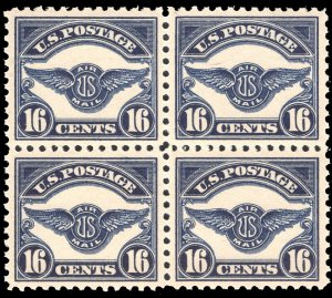 MOMEN: US STAMPS #C5 BLOCK MINT OG NH PSE GRADED CERT XF-90 LOT #77318