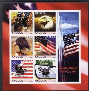 Angola 2002 Remember September 11th imperf sheetlet conta...