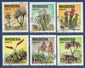 Rhodesia sg 514-9 used 1975 set of 6 Cacti Aloe Succulents