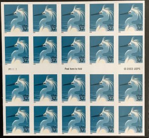 US #3830a MNH Booklet of 20 Snowy Egret #P11111 SCV $15.00 L42