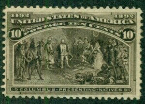 US #237, Mint Hinged, Scott $90.00