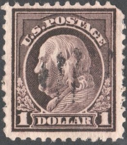 SC#518 $1.00 Franklin Single (1917) Used