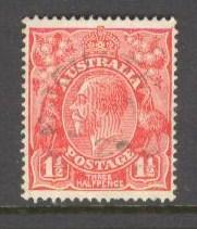 AUSTRALIA Sc# 68c USED F King George V   