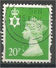 GREAT BRITAIN, N IRELAND Machins, 1997, used 20p bright yel grn, Scott NIMH69