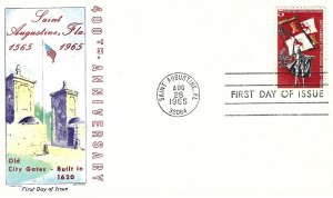 1965 1271  5 cent Saint Augustine 1965-1965 Old City Gates FDC