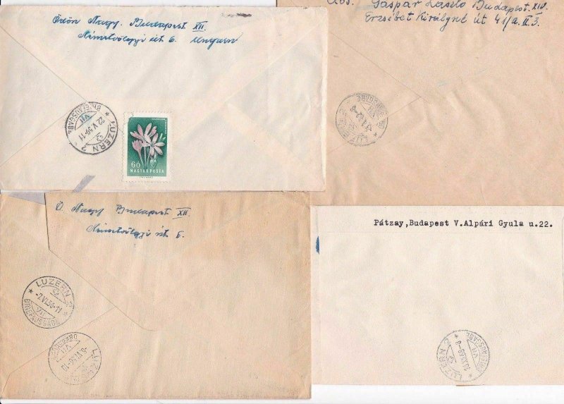 HUNGARY , 5 REGISTERED BUDAPEST  POSTAL COVERS    REF R 2034