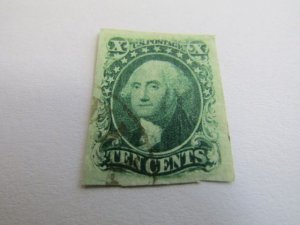 US Stamps, Scott #15, Used 1855,  10¢,  Type III, 4 Large Margins, CV. $200.00+