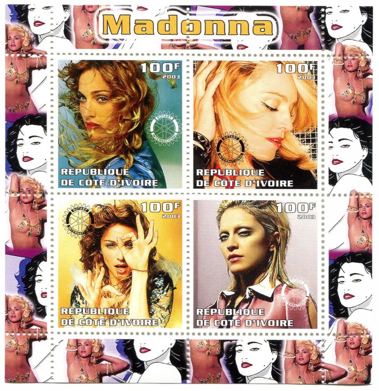 MADONNA Pop star - Rotary Emblem Sheet Perforated Mint (NH)