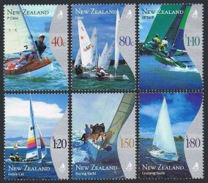 New Zealand 1615-1620, 1620a sheet, 1621, 1621a a stamp, MNH. Yachting 1999.