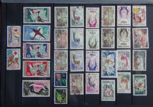 Togo 1957 values to 40F 1959 values to 50F Fine Used + others