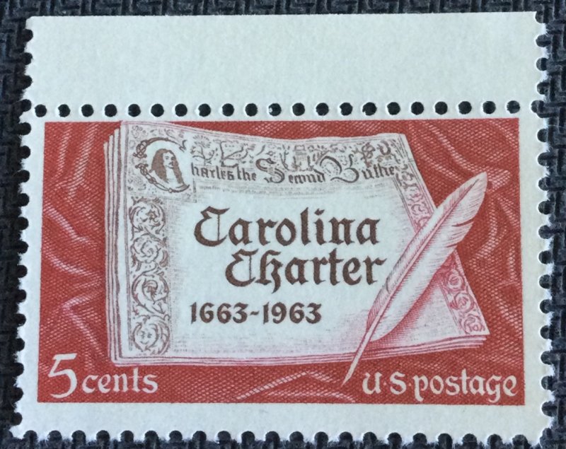 US MNH #1230 Single w/selvage Carolina Charter SCV $.25 L23