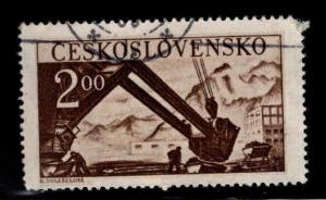 Czechoslovakia Scott 411 Used CTO 1950 Steam shovel stamp