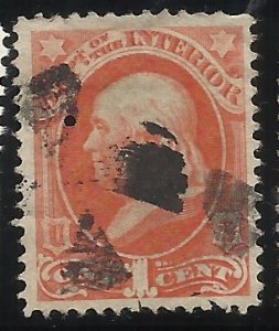 O15 1c Used VF Centering EFO/Oddity apparent stray (perf?) punchhole upper left