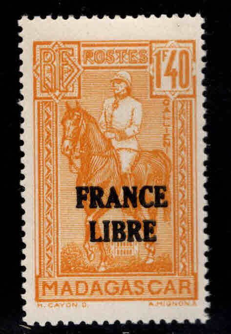 Madagascar Scott 221 MH* France Libre = Free France overprint