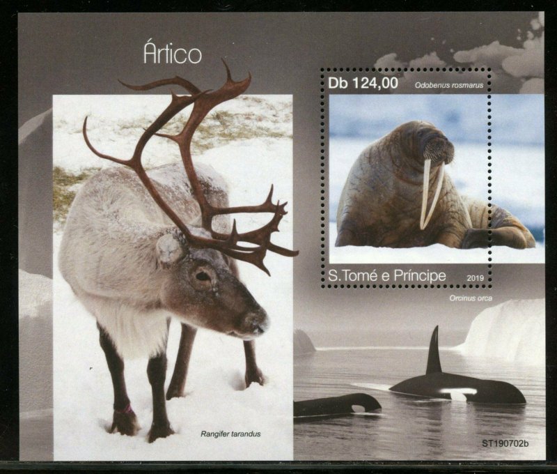 SAO TOME 2019 ARCTIC ANIMALS SOUVENIR  SHEET  MINT NH