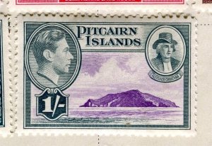 PITCAIRN ISL; 1938 early GVI Pictorial fine Mint hinged 1s. value