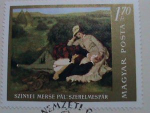 HUNGARY-1967 FDC- FAMOUS PAINTING -THE LOVER-BY SZINYEI METSE PAL MNH FDC VF