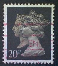 Great Britain, Scott #MH193, used(o), 1990, Machin: Queens, 20p