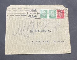 WW2 WWII German Germany Deutsche Berlin To Bradford Pa Cover Envelope W 3 Stamps