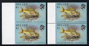 Belize 1984-88 Snapper fish $1 def in unmounted mint impe...