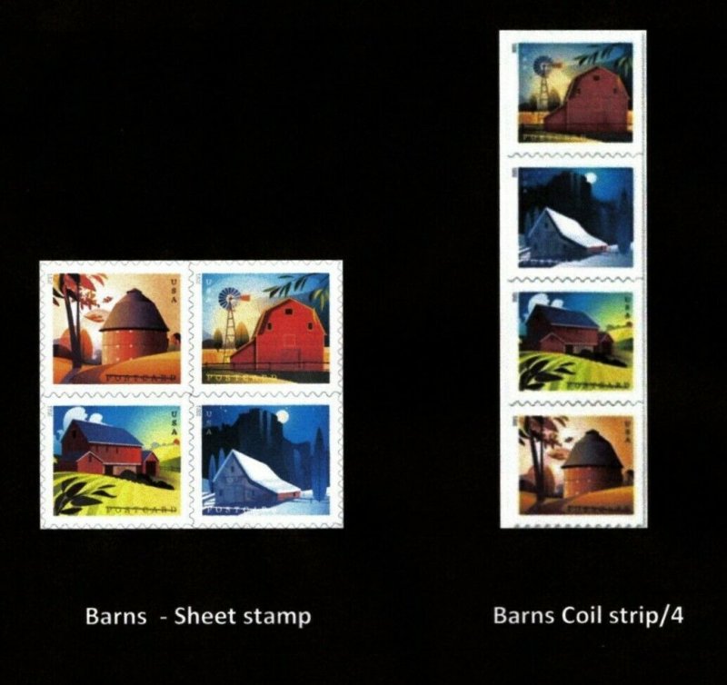 #5546 - 5553  2021 Barns Sheet & Coil set/8  - MNH