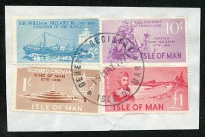 Isle of Man One Pound 10/- 1/- and 5/- QEII Pictorial Revenues CDS On Piece