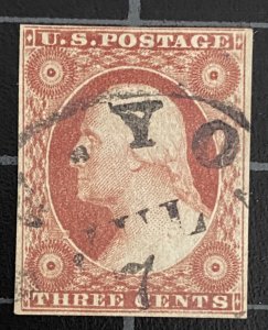 US Stamps-SC# 10 - Used - CDS Cancel - SCV = $190.00